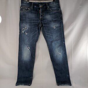Dsquared 2 Jeans Blue Distressed Medium Wash Denim Men's 46 Italy Straight Leg
